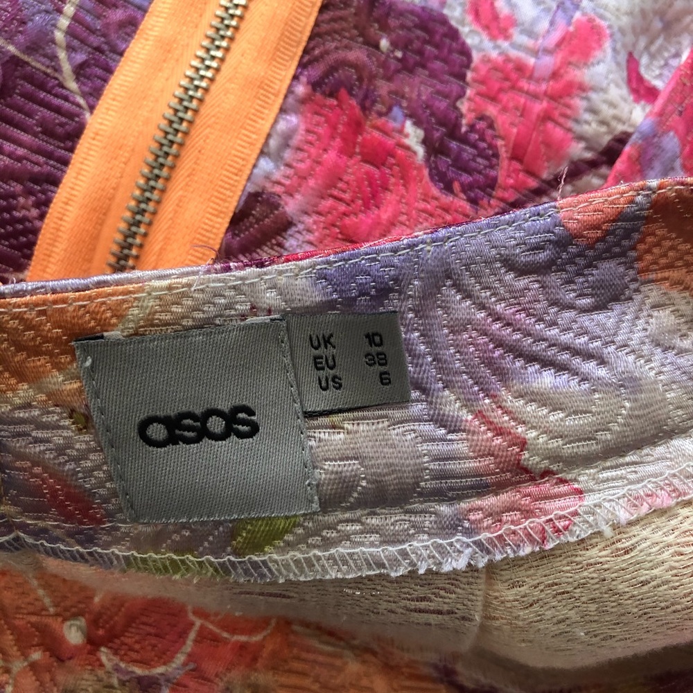 5/25 ASOS mini waist pleated floral print skirt - Picture 5 of 7